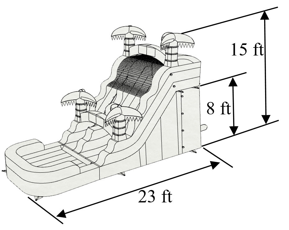 15'H Blue Slide Wet n Dry