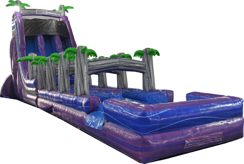 22'H 2-Lane Purple Screamer Slide w/ Slip n Splash