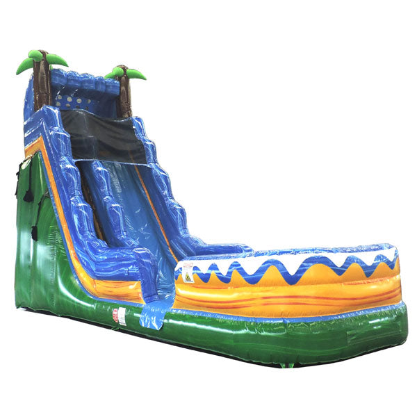 22'H Green Slide With Pool