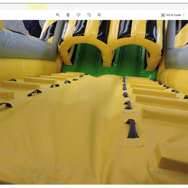 45'Lx17'H 2-Lane Construction Slide Piece With Removable Pool