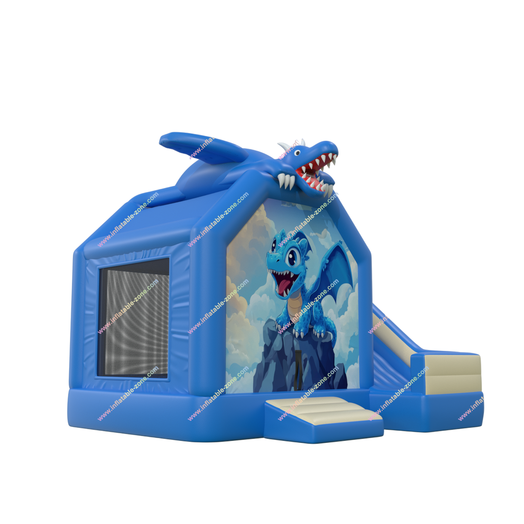 Inflatable Dragon Bouncy Castle Slide Combo - Large Outdoor Fun for Kids