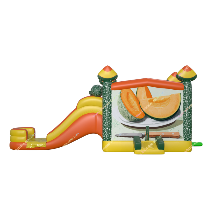 Cantaloupe Bounce House Water Slide Combo - Inflatable Fun Jumping Castle for Kids