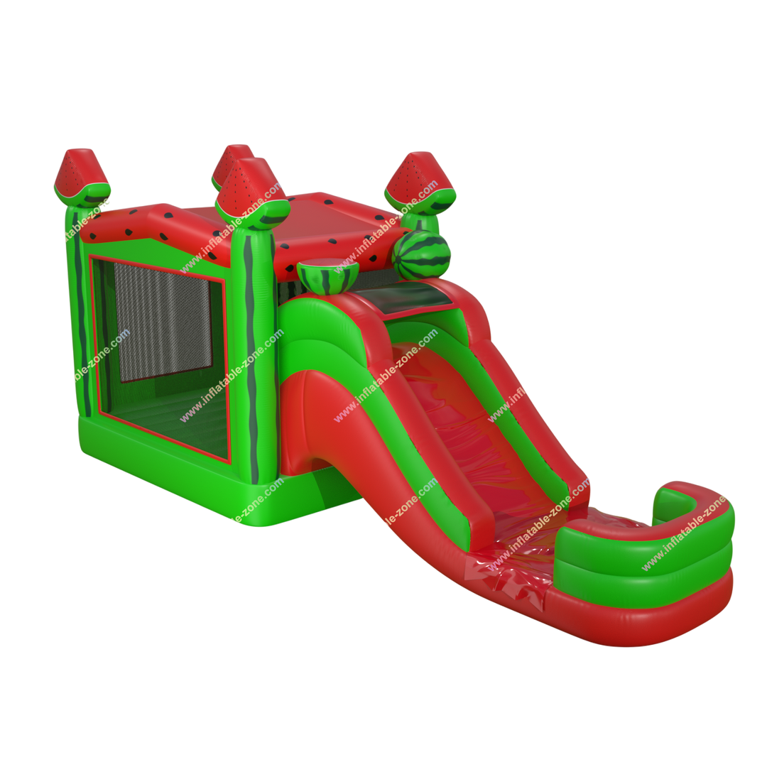 Watermelon Bouncy Castle with Water Slide - Inflatable Summer Pool Combo