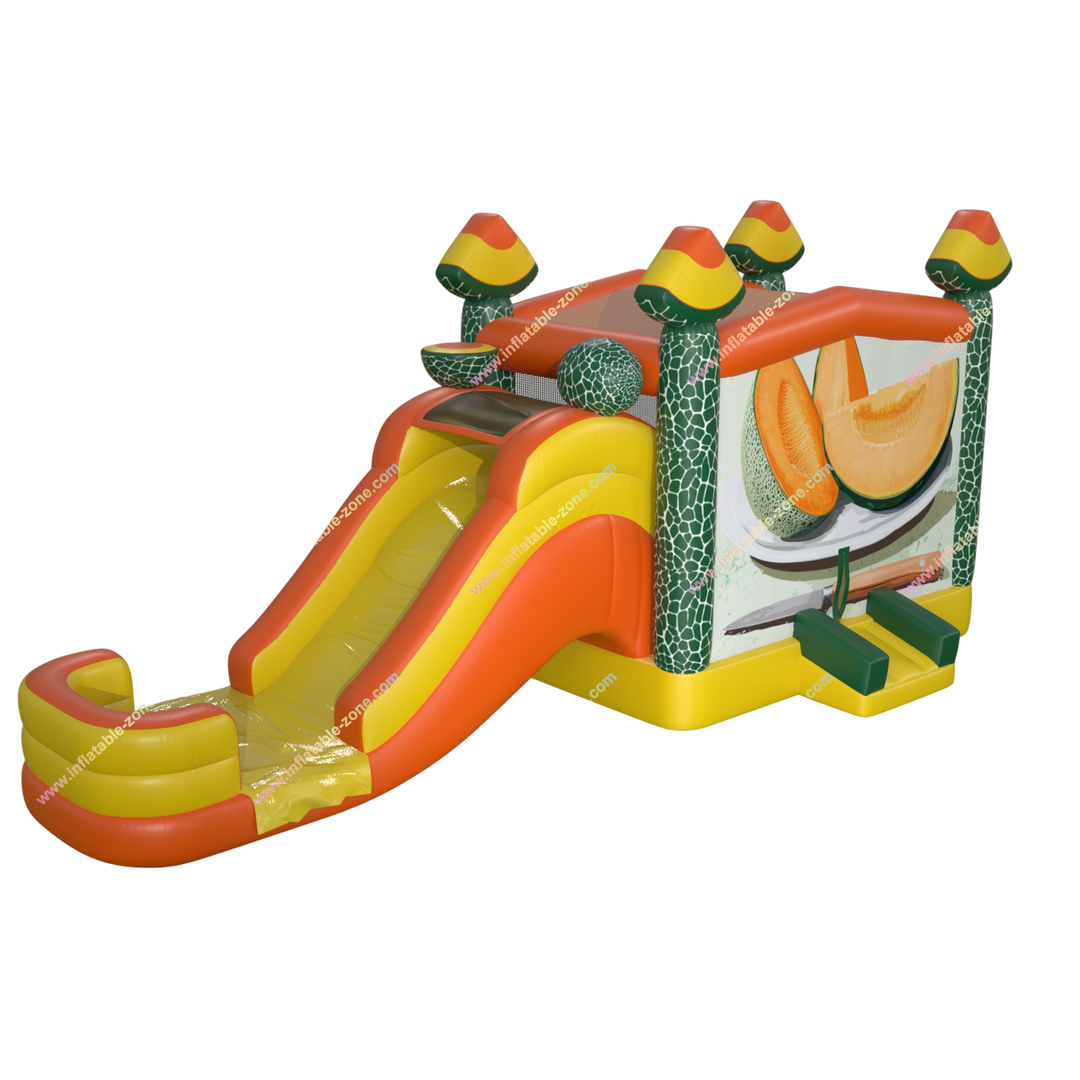 Cantaloupe Bounce House Water Slide Combo - Inflatable Fun Jumping Castle for Kids