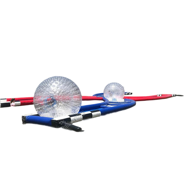 a pair of crystal balls sitting on top of a red wire