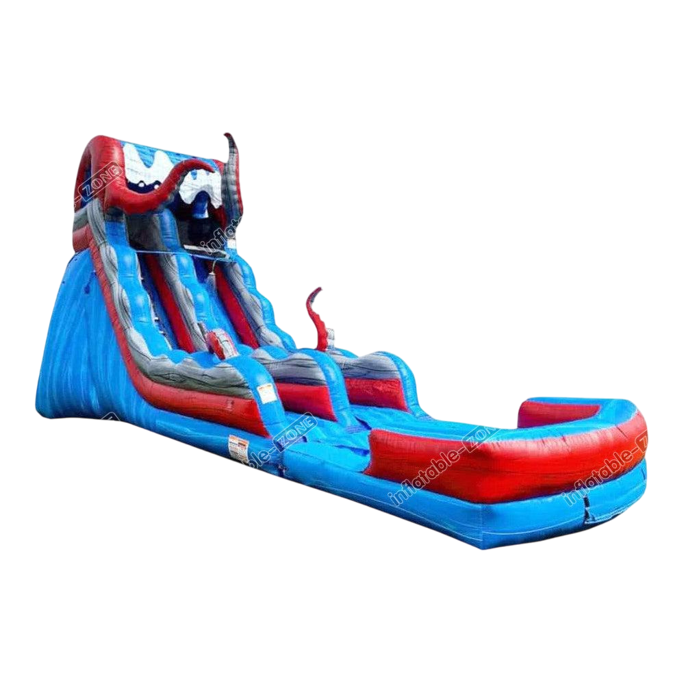 Ocean Battle Water Slide with Pool Inflatables - Commercial Grade Splash Bounce