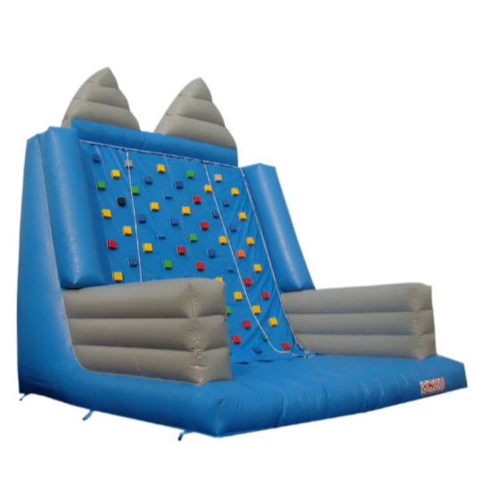 Inflatable Rock Climbing Wall - Blue and Gray Outdoor Activity Fun