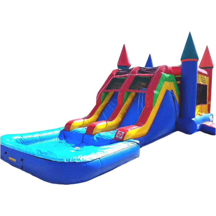 Double Lanes Inflatable Water Slide Bounce House - Durable Fun Jumpy Castle