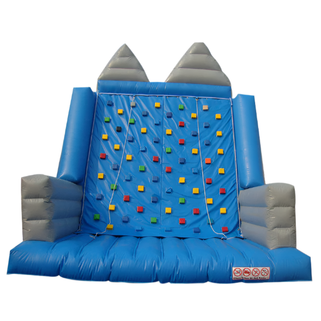 Inflatable Rock Climbing Wall - Blue and Gray Outdoor Activity Fun