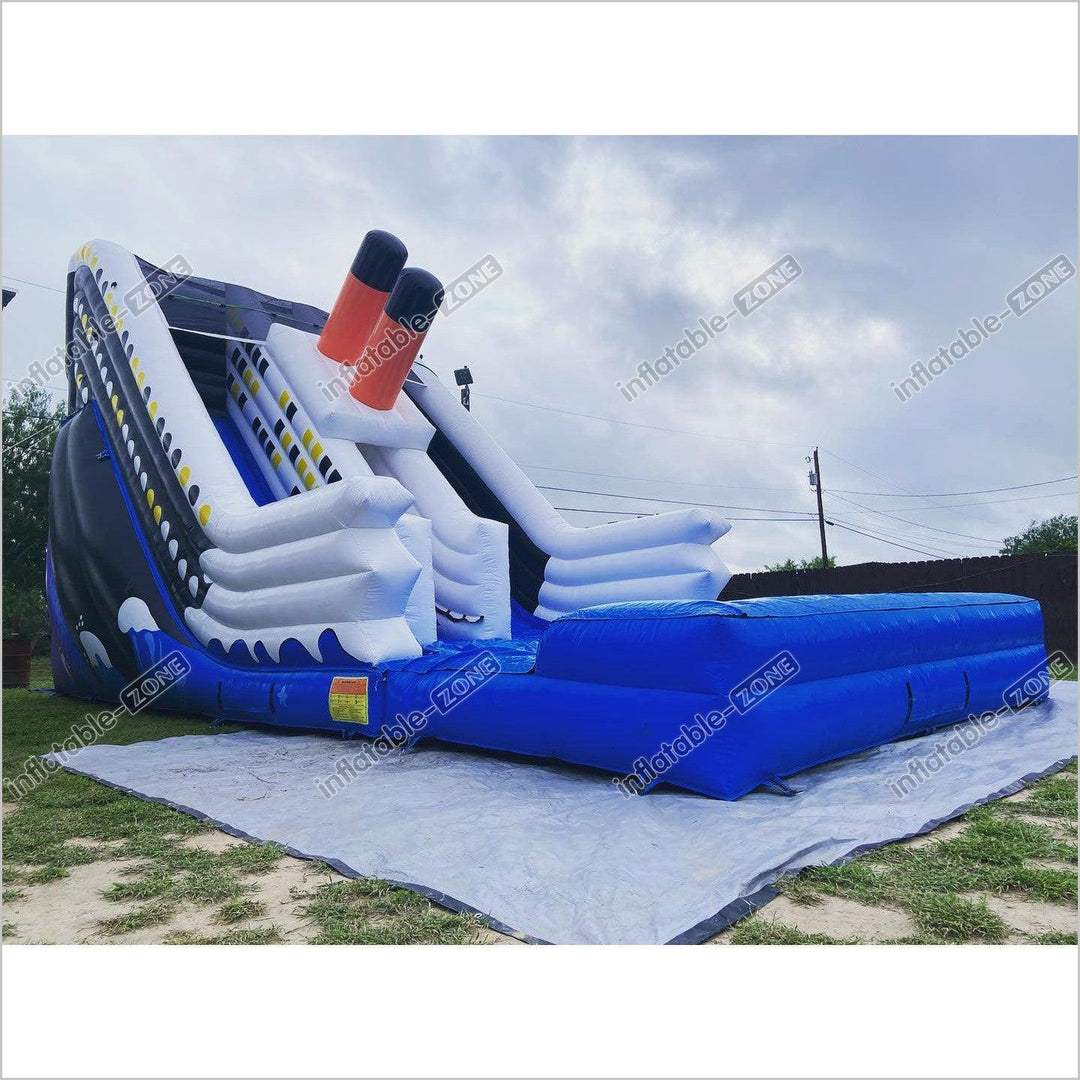 Titanic Inflatable Dual (18') Water Slide with Pool