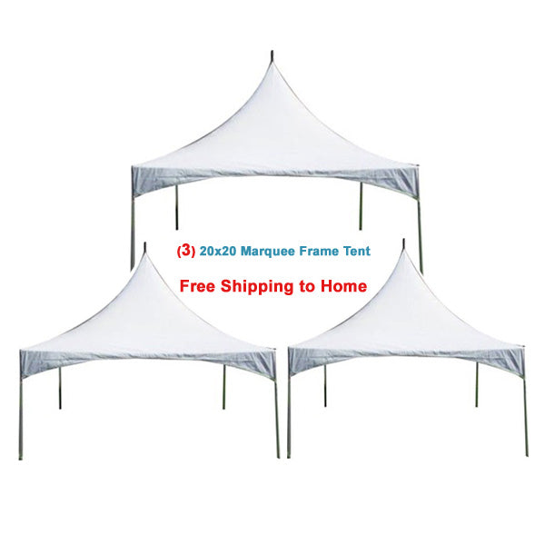 Package - (3) High Peak Frame Tents 20'x20' Free Shipping