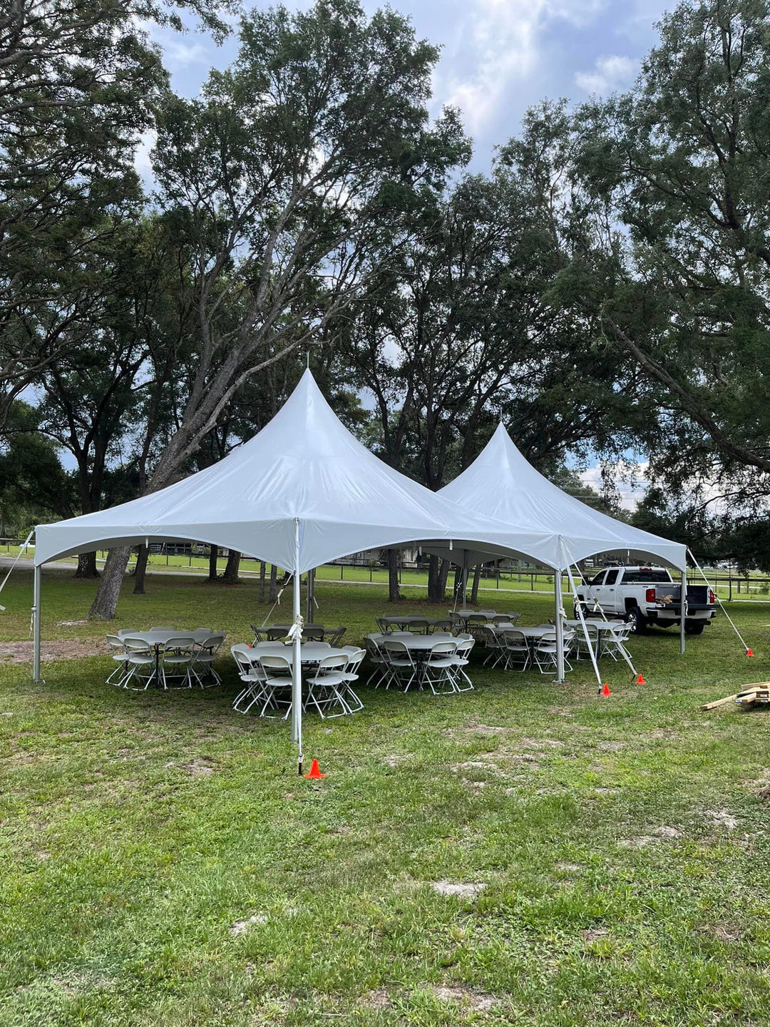 20x20 High Peak Cross Cable Frame Tent