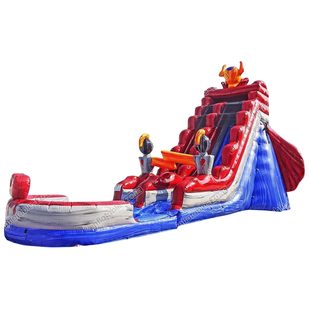 Queen Tall Inflatable Water Slide with Detachable Deep Pool - Extra Large Water Fun