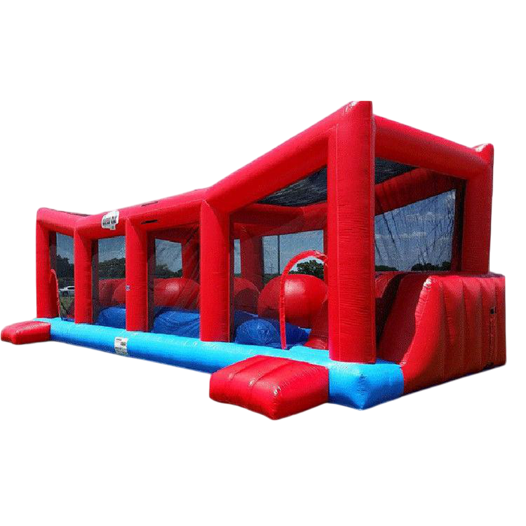 Red Inflatable Obstacle Course - Wipeout Game