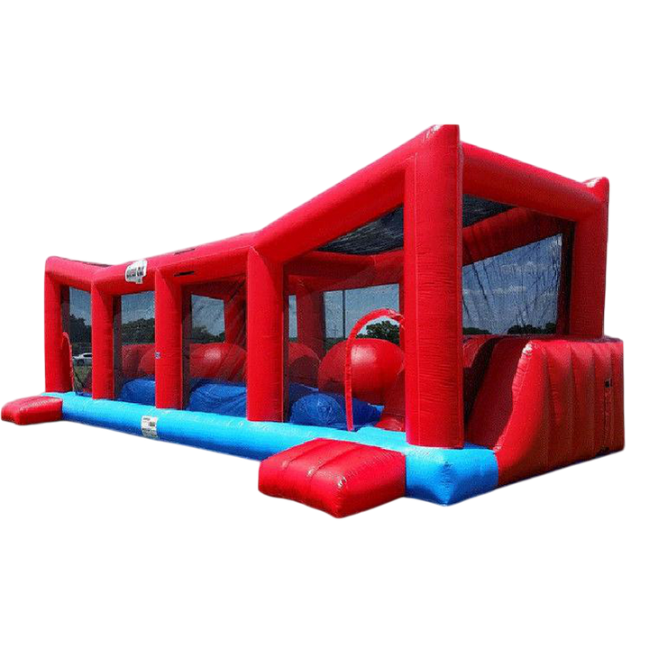 Red Inflatable Obstacle Course - Wipeout Game