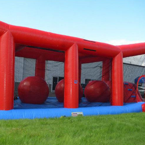 Red Inflatable Obstacle Course - Wipeout Game