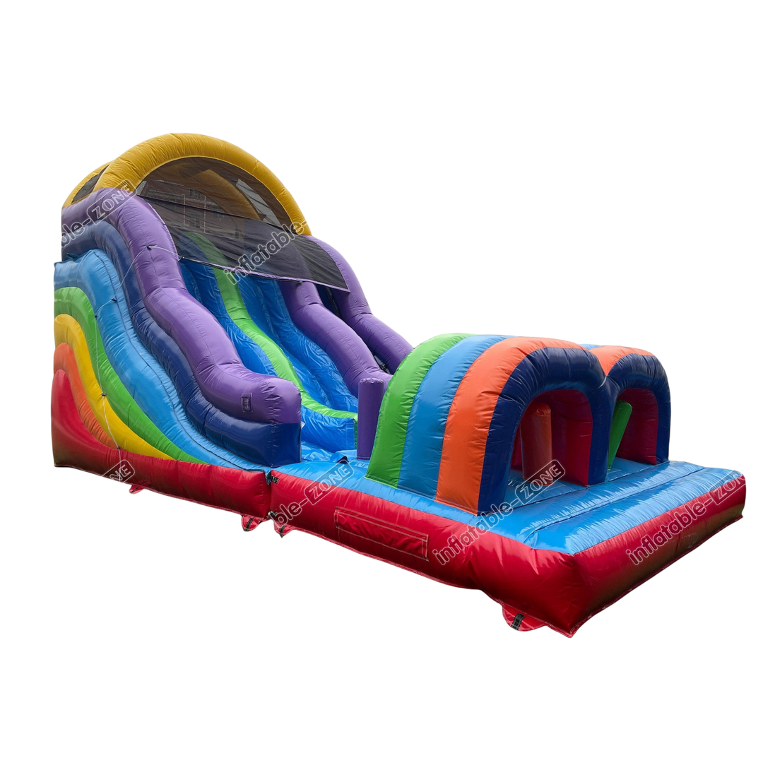 Mega Inflatable Slide - Bouncer Obstacle Jump And Dry Slide Play Center