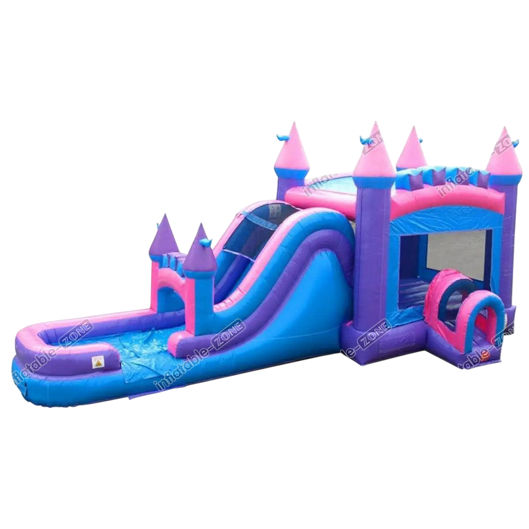 Mega Bounce House Combo - Wet Dry Slide Inflatable Castle for Parties