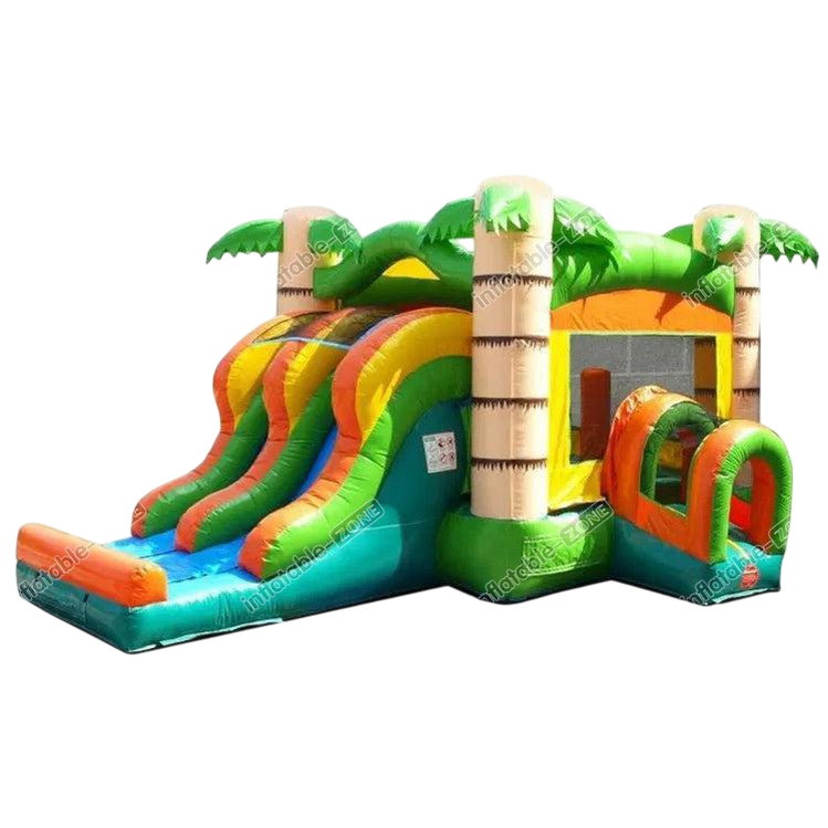 Tropical Inflatable Bouncy Castle with Water Slide - Kids Party Combo