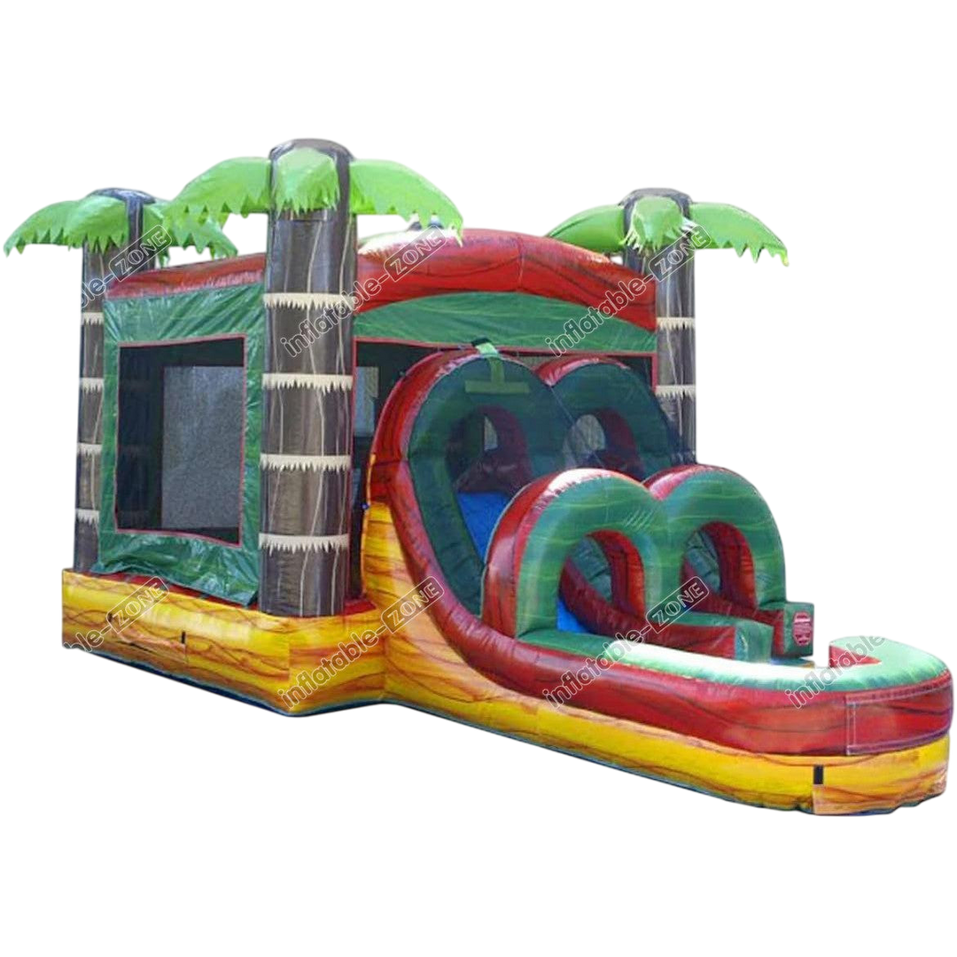 Tropical Water Slide Bounce House - Inflatable Palm Beach Party Castle