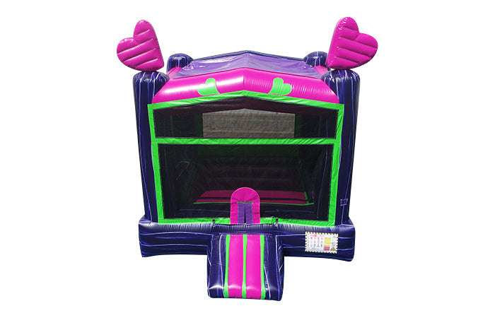 Purple Hearts Inflatable Jumper - Commercial-Grade, Wholesale Supplier, 13 ft