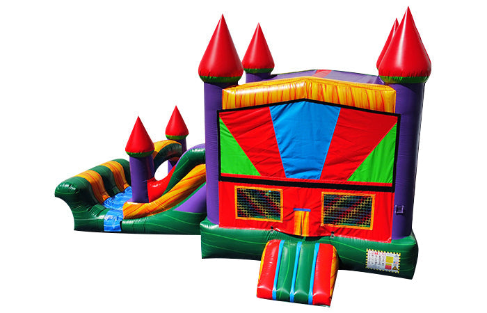 25ft Colorful Rainbow Castle Combo