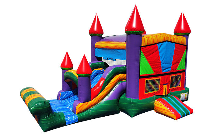 25ft Colorful Rainbow Castle Combo
