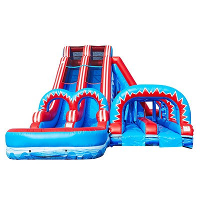 FLASH 20 FT DUAL LANE SLIDE (5 IN 1) WITH POP OUT FUN SLIP N SLIDE