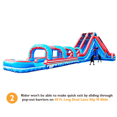 FLASH 20 FT DUAL LANE SLIDE (5 IN 1) WITH POP OUT FUN SLIP N SLIDE