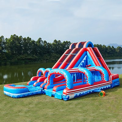 FLASH 20 FT DUAL LANE SLIDE (5 IN 1) WITH POP OUT FUN SLIP N SLIDE