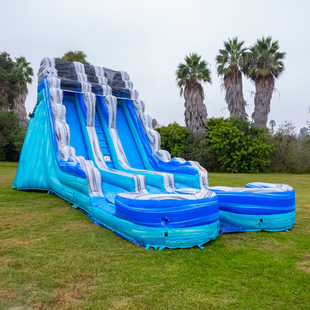 OCEAN BLUE 19 FT DUAL LANE DOUBLE POOL SLIDE