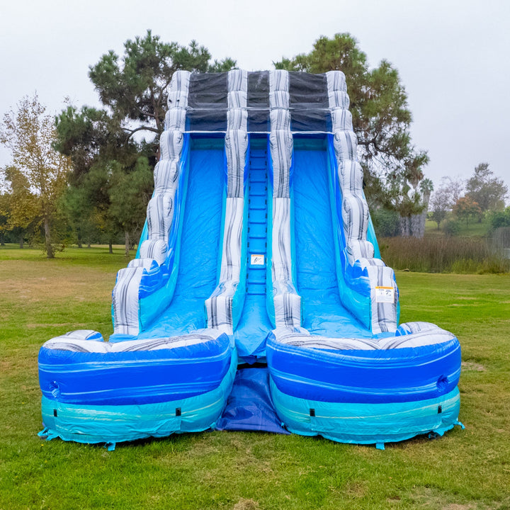 OCEAN BLUE 19 FT DUAL LANE DOUBLE POOL SLIDE