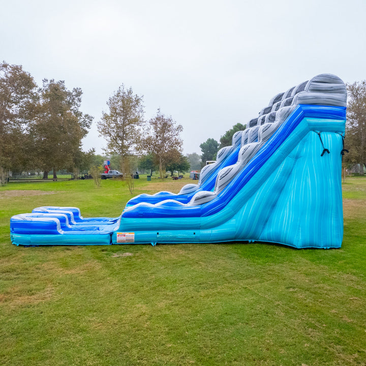 OCEAN BLUE 19 FT DUAL LANE DOUBLE POOL SLIDE