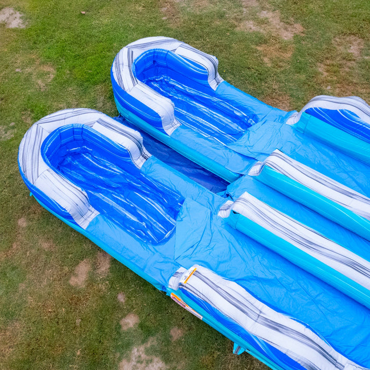 OCEAN BLUE 19 FT DUAL LANE DOUBLE POOL SLIDE