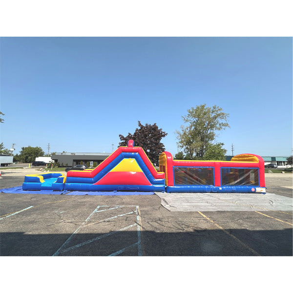 60'Lx12'H Wet n Dry Obstacle Course with Removable Pool