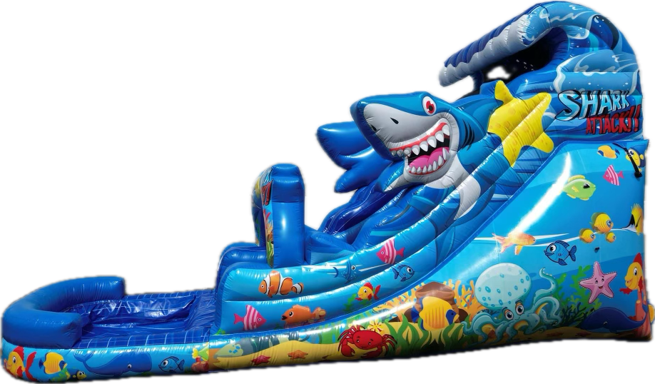 Shark Attack Inflatable Water Slide - 18 FT