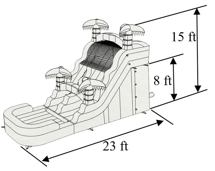 15'H Blue Slide Wet n Dry