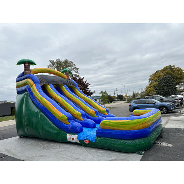 18'H Dual Lane Green Slide Wet n Dry