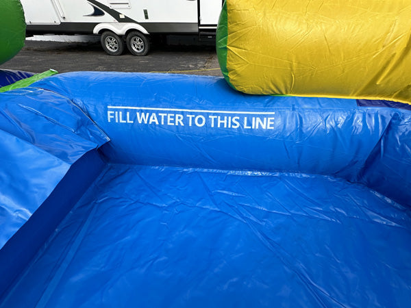 16'H Dura-Lite Green Slide w Detachable Pool
