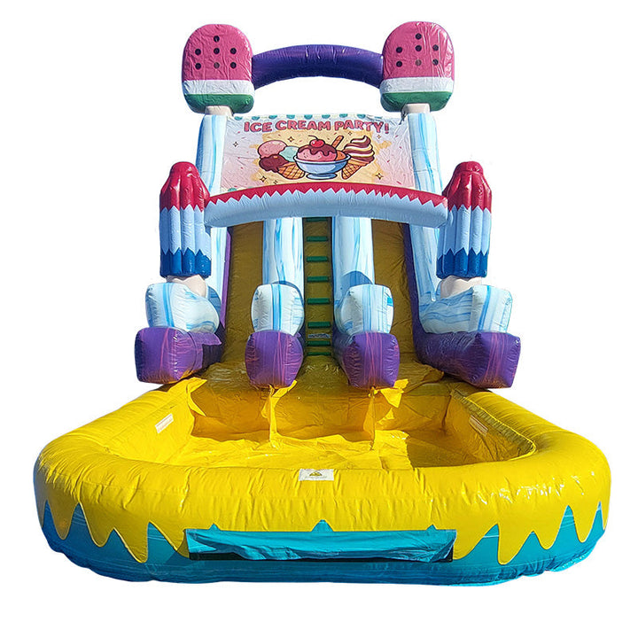 19'H Dual Lane Ice Cream Water Slide