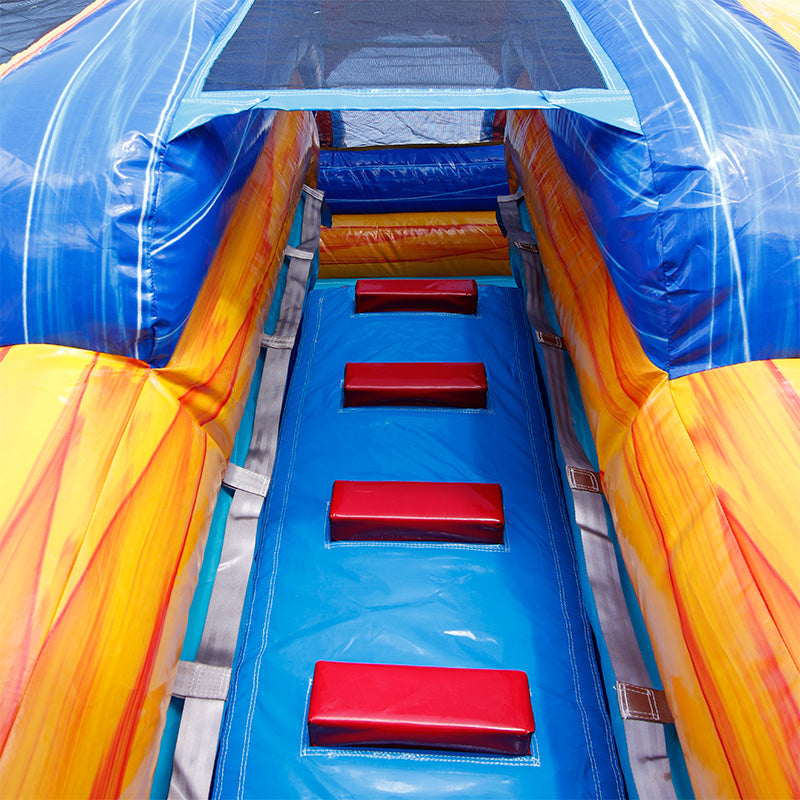13'H Dual Lane Rainbow Water Slide with Deep Pool