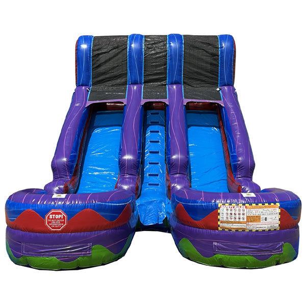 15'H Dual Lane Purple Slide Wet n Dry