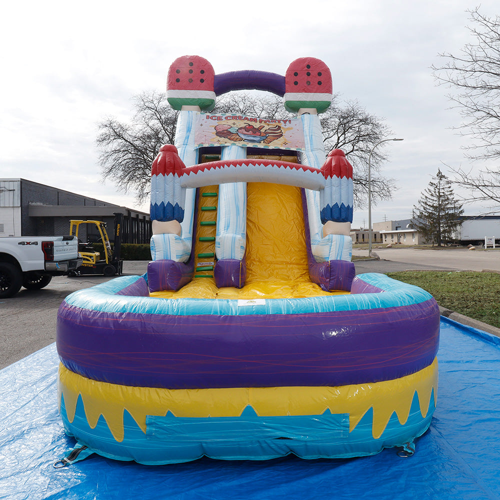 19'H Ice Cream Slide Wet n Dry with Removable Art Panel