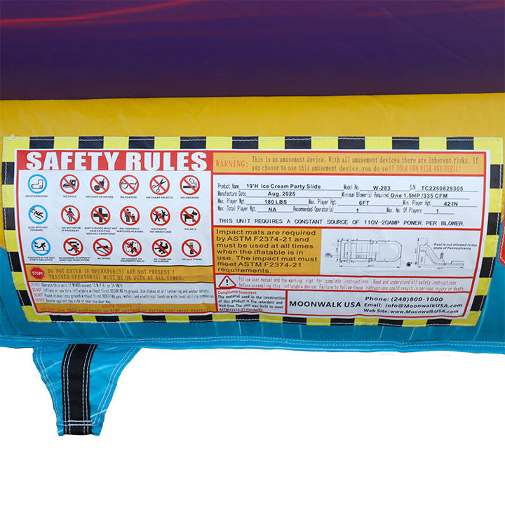 19'H Ice Cream Slide Wet n Dry with Removable Art Panel