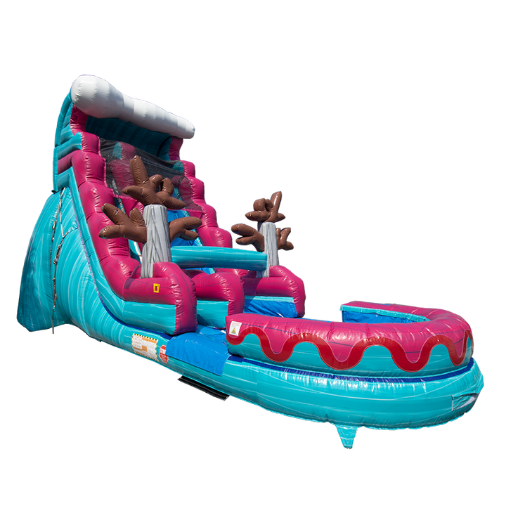 19'H Pink and Blue Wave Slide Wet n Dry