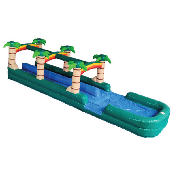 22'H Dual Lane Palm Tree Slide and Slip n Splash