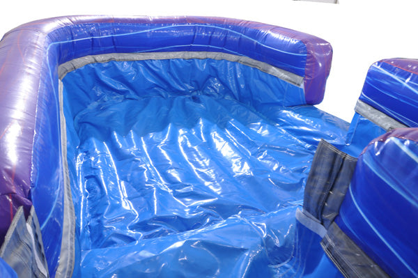 22'H 2-Lane Purple Screamer Slide w/ Slip n Splash