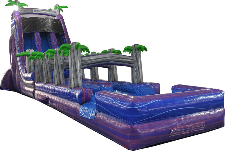 22'H 2-Lane Purple Screamer Slide w/ Slip n Splash