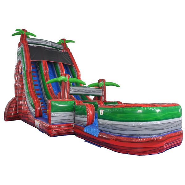22'H 2-Lane Fire Screamer Slide w/ Slip n Splash