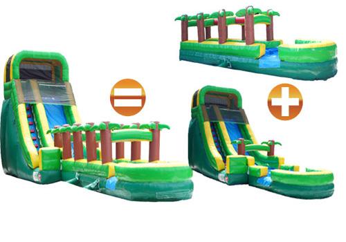 20'H Palm Tree Screamer Slide w/ Slip n Splash